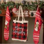 Red Buffalo Plaid & Merry Christmas |Personal Name Tote Bag<br><div class="desc">Get ready to infuse your holiday season with a touch of rustic charm and personalized warmth with our Red Buffalo Plaid & Merry Christmas collection! Whether you're decorating your home or searching for the perfect gift, these festive items are designed to bring joy and comfort to your celebrations.Spread joy, warmth,...</div>