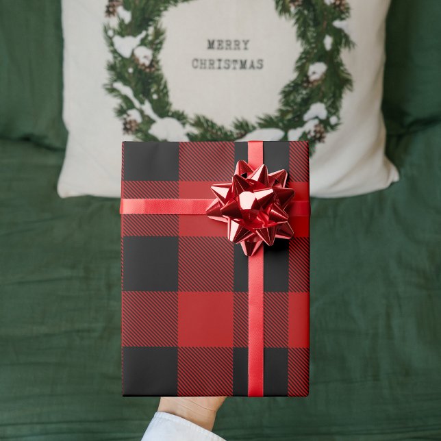 Red Buffalo Plaid & Merry Christmas Wrapping Paper (Creator Uploaded)
