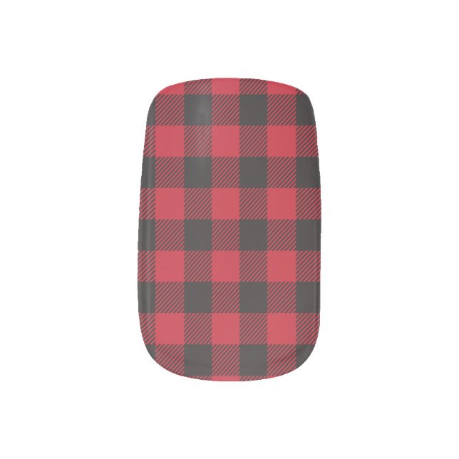 Red Buffalo Plaid Minx Nail Wraps (Right Thumb)
