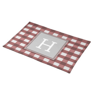 Red Buffalo Plaid Monogram Placemat