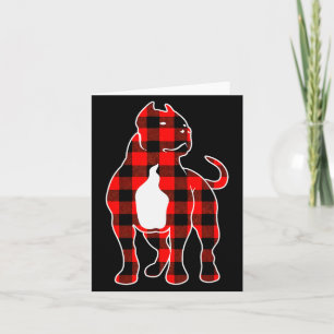 Red Buffalo Plaid Pajama American Bully Christmas  Card
