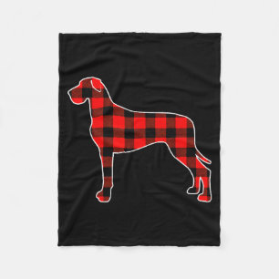 Red Buffalo Plaid Pajama Great Dane Christmas Dog  Fleece Blanket