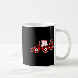 Red Buffalo Plaid Pajama Tractor Christmas Coffee Mug