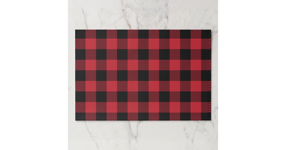 Red Buffalo Plaid Paper Placemat Zazzle