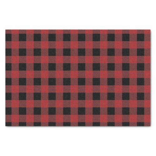 Red Buffalo Plaid Pattern Christmas Gift Tissue Paper