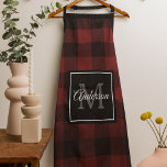 Red Buffalo Plaid | Personal Initial | Gift Apron<br><div class="desc">Wrap your loved ones in the warmth and charm of classic Red Buffalo Plaid with a personal touch. Whether it's for a birthday,  anniversary,  or just to show someone you care,  this customizable gift is sure to make a lasting impression.</div>