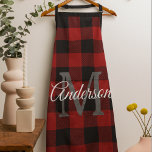 Red Buffalo Plaid | Personal Initial | Gift Apron<br><div class="desc">Wrap your loved ones in the warmth and charm of classic Red Buffalo Plaid with a personal touch. Whether it's for a birthday,  anniversary,  or just to show someone you care,  this customizable gift is sure to make a lasting impression.</div>