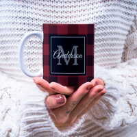 Red Buffalo Plaid | Personal Initial | Gift