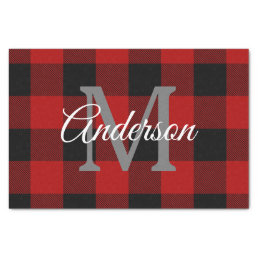 Red Buffalo Plaid | Personal Initial | Gift Tissue Paper