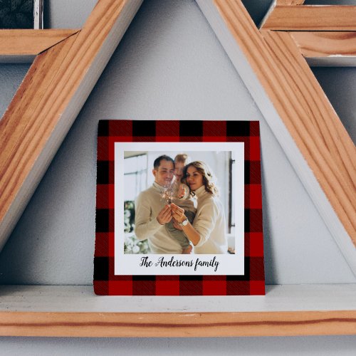 Red Buffalo Plaid  Personal Name And Photo