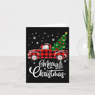 Red Buffalo Plaid Pickup Truck With Tree Merry Chr Card