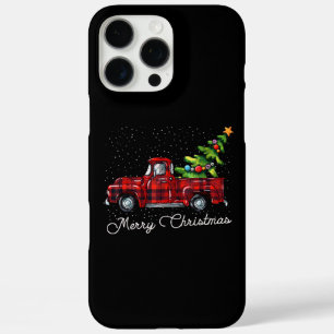 Red Buffalo Plaid Pickup Truck with Tree Merry Chr iPhone 16 Pro Max Case