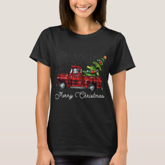 Red Buffalo Plaid Pickup Truck with Tree Merry Chr T-Shirt