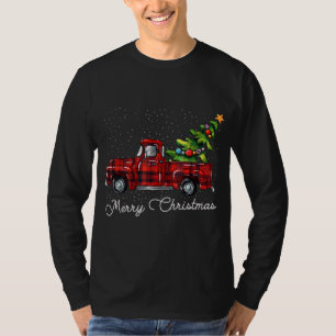 Red Buffalo Plaid Pickup Truck with Tree Merry Chr T-Shirt