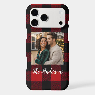 Red Buffalo Plaid & Reindeer | Personal Name  iPhone 17 Pro Max Case