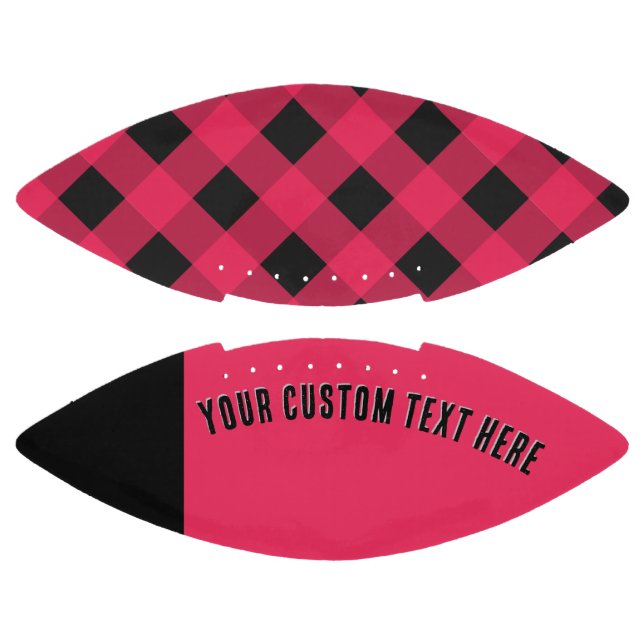 Red Buffalo Plaid Rustic Check Pattern Football (Panels)