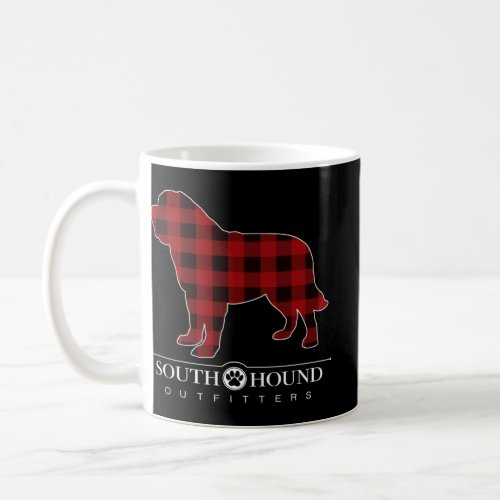 Red Buffalo Plaid Saint Bernard Dog  Coffee Mug