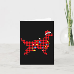 Red Buffalo Plaid Santa Irish Setter Dog Christmas Card