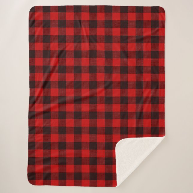 Red Buffalo Plaid Sherpa Blanket (Front)
