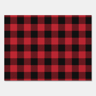Red Buffalo Plaid Sign