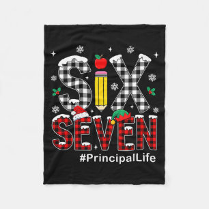 Red Buffalo Plaid Six Seven 6 7 Meme Xmas Principa Fleece Blanket