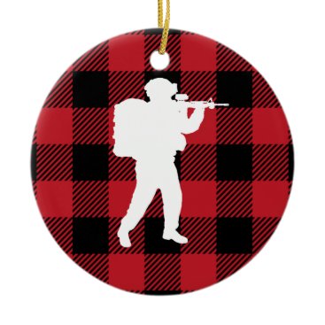 Red Buffalo Plaid Soldier Ceramic Ornament Red Buffalo Plaid Soldier Ceramic Ornament