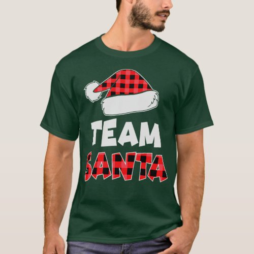 Red Buffalo Plaid Team Santa Family Matching Chris T_Shirt