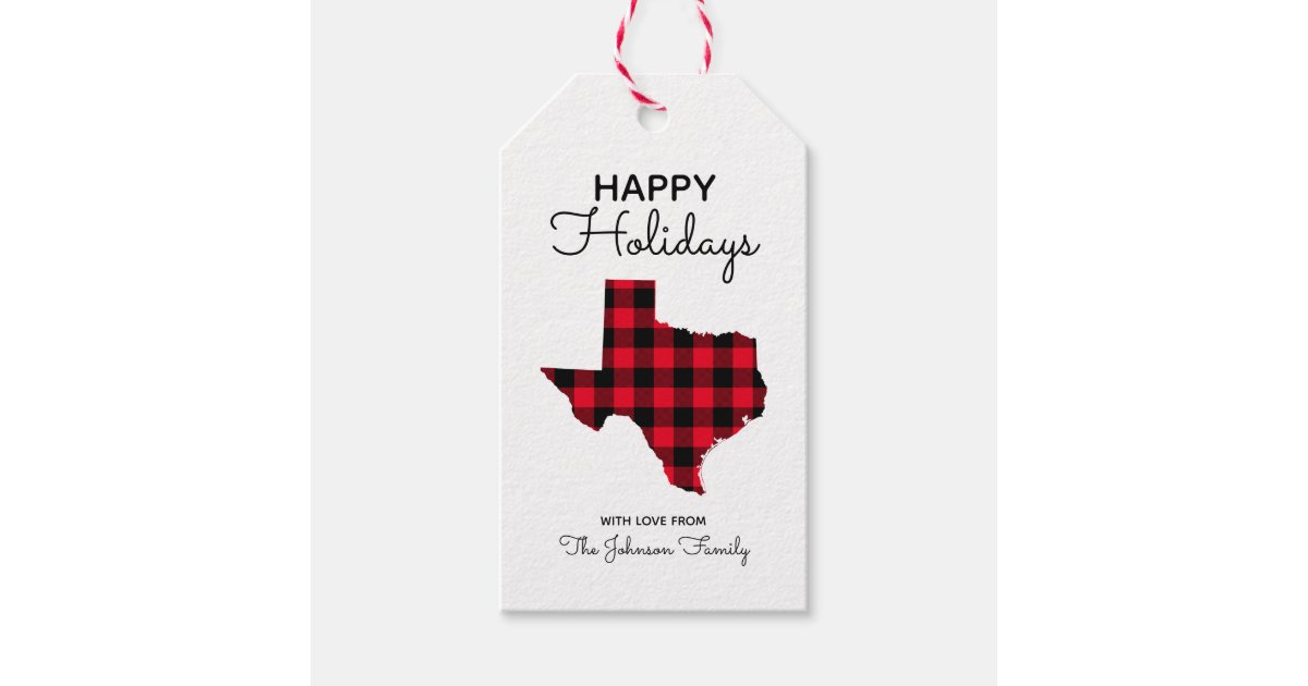 Gift Tags - Happy Holidays Red