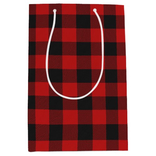 Red Buffalo Plaid Tissue Medium Gift Bag