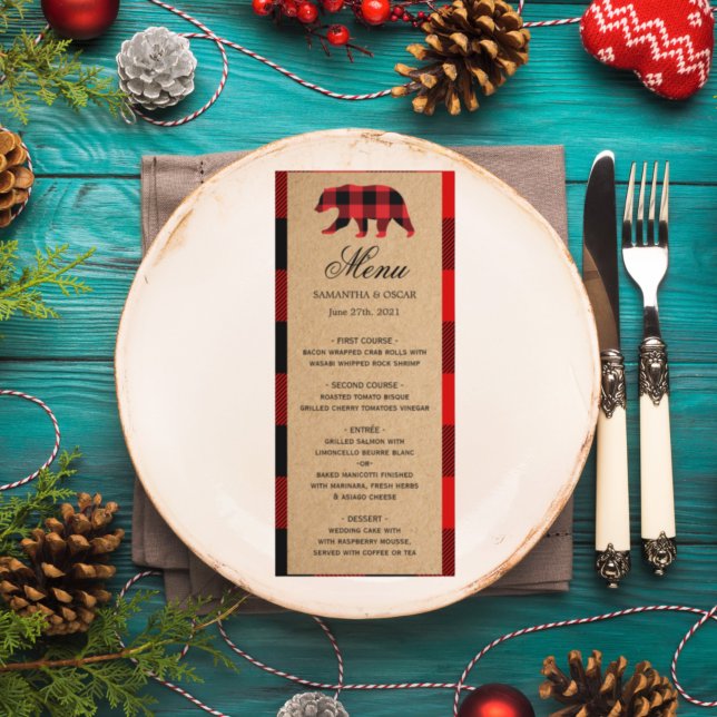 Red Buffalo Plaid Vintage Craft Menu (Creator Uploaded)