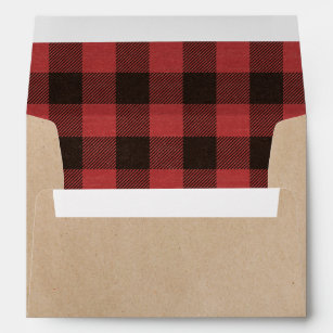 Red Buffalo Plaid Warm Wishes Christmas Envelope Red Buffalo Plaid Warm Wishes Christmas Envelope