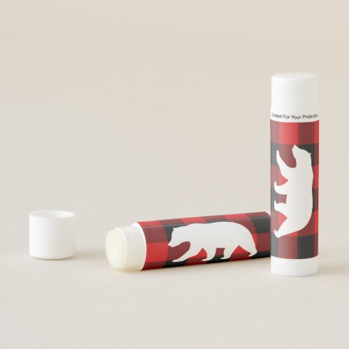 Red Buffalo Plaid  White Bear Lip Balm