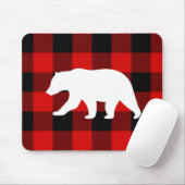 Red Buffalo Plaid & White Bear Mouse Pad (With Mouse)