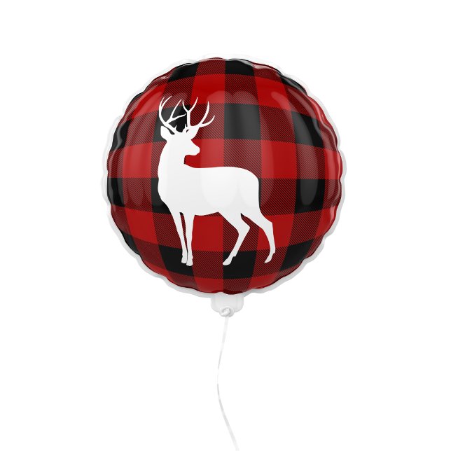 Red Buffalo Plaid & White Deer Balloon (Creator Uploaded)