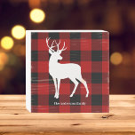Red Buffalo Plaid & White Deer | Personal Name Wooden Box Sign<br><div class="desc">xWrap yourself in cozy rustic charm with our Red Buffalo Plaid & White Deer personalized product, available exclusively on Zazzle. Whether you're looking for a thoughtful gift or a stylish addition to your own collection, this design brings together the timeless appeal of buffalo plaid and the grace of a white...</div>