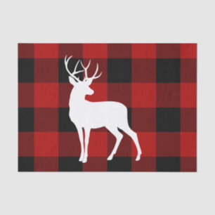 Red Buffalo Plaid & White Deer Tissue Paper