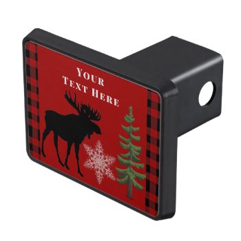 Red Buffalo Plaid With Moose Trailer Hitch Cover by Susang6 at Zazzle