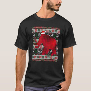 Red Buffalo Plaid Woolly Lovers Ugly Xmas Family M T-Shirt