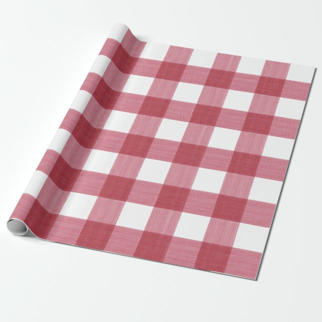 Red Buffalo Plaid Wrapping Paper (Unrolled)