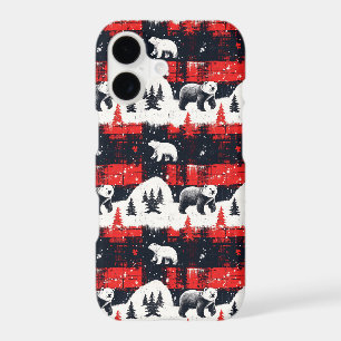 Red Buffalo Plaids Polar Bear iPhone 17 Case