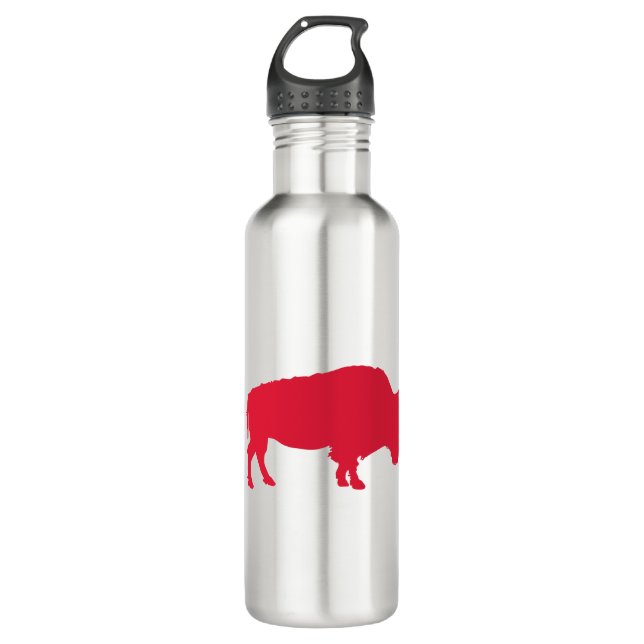 Red Buffalo Stainless Steel Water Bottle (Front)