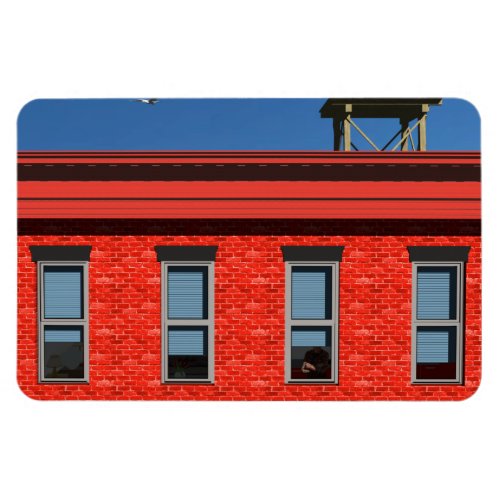 Red building magnet