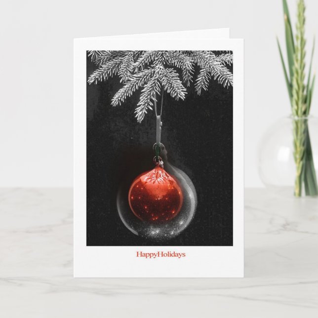 red bulb holiday card (Front)