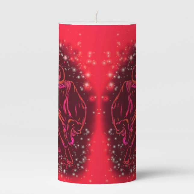 Red Bull Candle Running In Amazing Starry Night (Front)