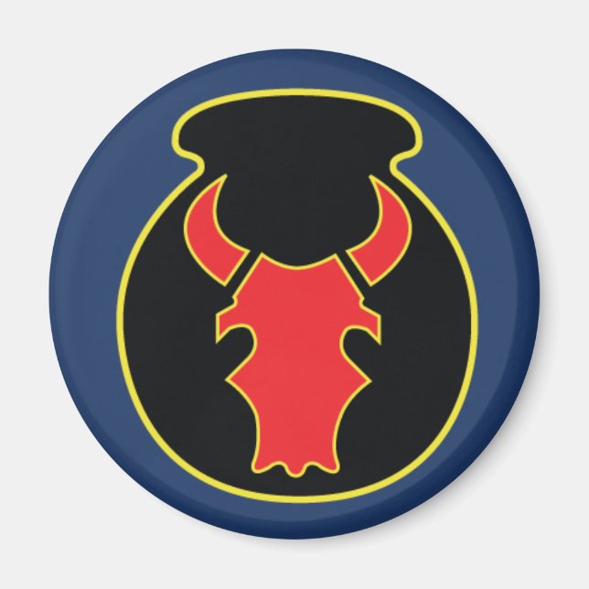 Red Bull CSIB-look emblem, w/Army blue magnet (Front)