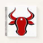 Red Bull Head With Star Notebook at Zazzle