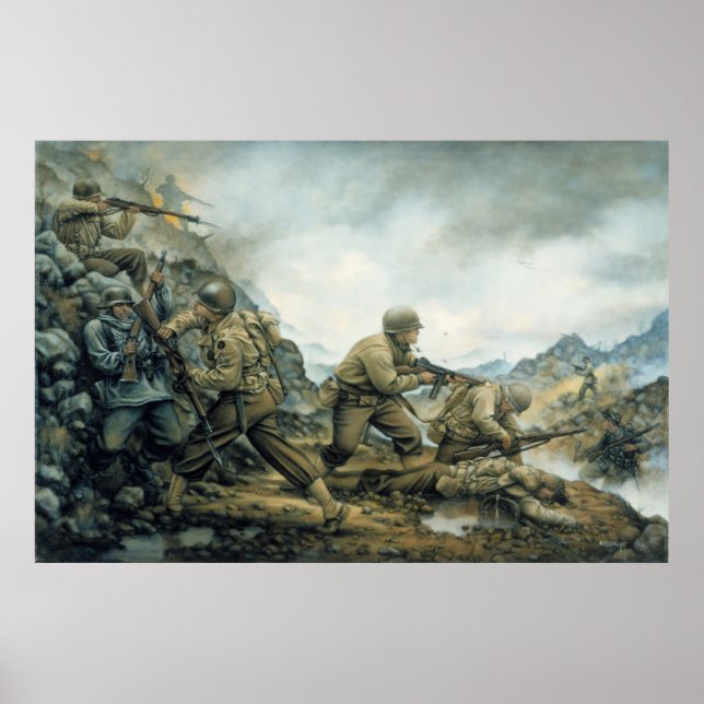 Red Bull in the Winter Line by Donna Neary Print (Front)