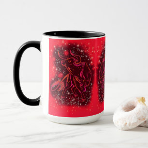 Red Bull Mug Gift Running At Starry Night