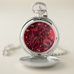 Red Bull Running At Starry Night Pocket Watch