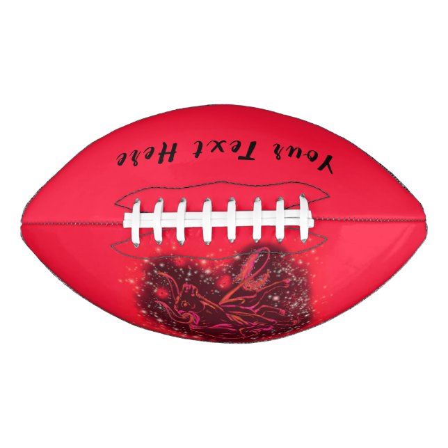 Red Bull Running Football Gift - Custom Text (Front)